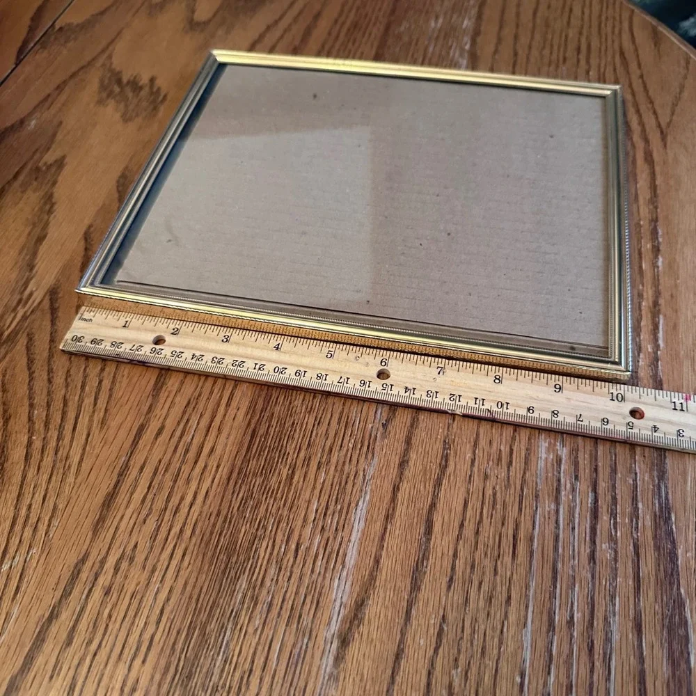 Picture Frame 8x10 Gold Tone Ornate Metal Vintage Tabletop Easel MCM